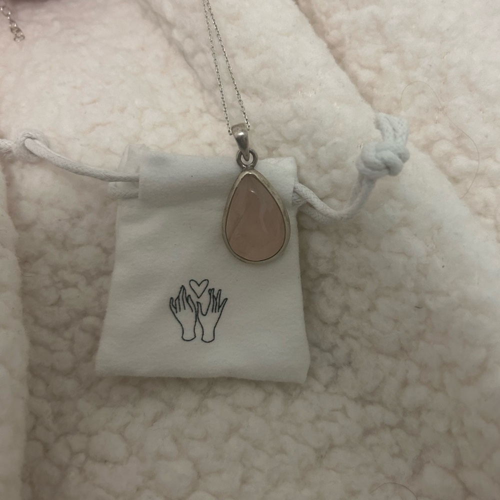 Rose quartz necklace pendant